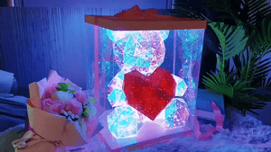 Holographic LED teddy bear incl. gift box